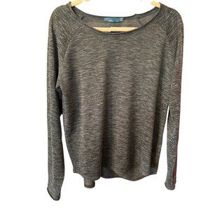 PrAna Shirt Womens Long Sleeve Crew Neck Casual Gray Lightweight LG Cotton Blend